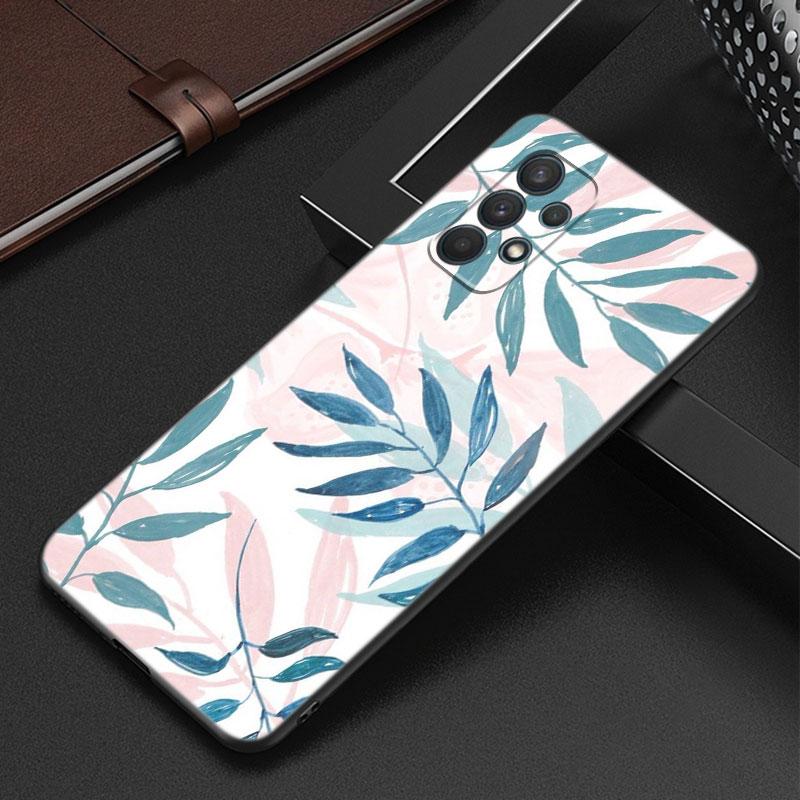 

Чехол для телефона с листьями и розами для Samsung Galaxy A12 A22 A31 A32 A50 A51 A70 A71 A72 A11 A21S A02S A10S A20S A30S A52 S 5G Samsung A02S