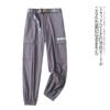 Casual Working Pants Spring and Autumn New Design for Lovers Half Elastic High Waist Zipper Hasp Letter Drawstring Trousers 27930