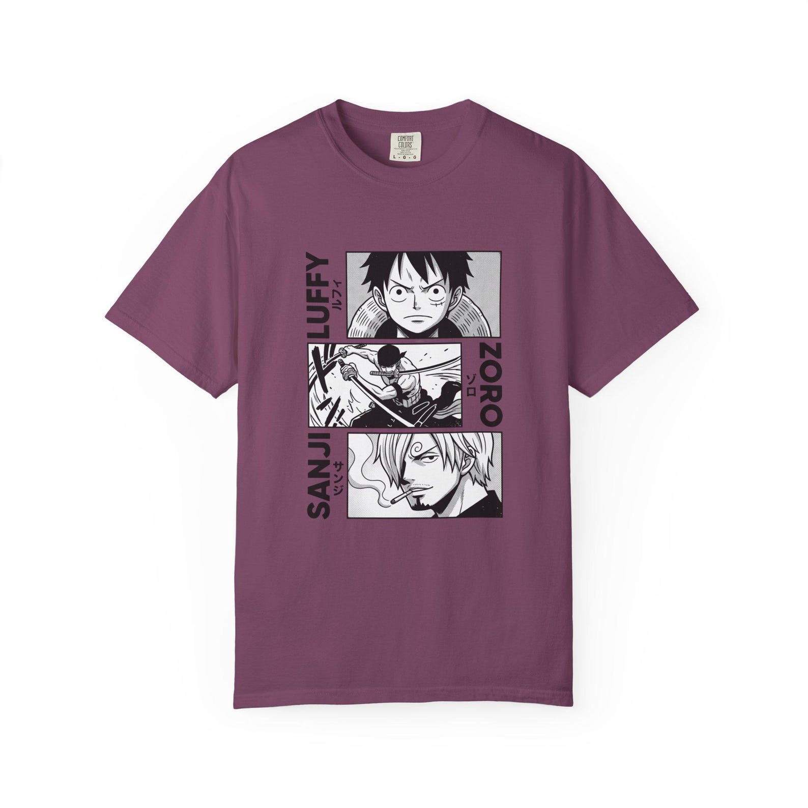 Anime-Inspired Pirate Crew Graphic Tee | Adventure Manga Style T-Shirt | Unisex Streetwear Shirt | Gift for Anime Fans L