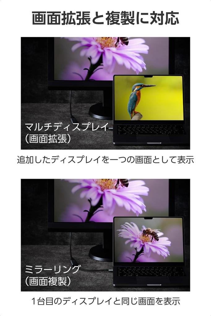 ELECOM To HDMI Nylon Cable Compatible with iPhone with USB-C Adapter, 4K/30Hz, Mesh, Heavy-Duty, Multi-Display Mirroring, 0.15m [Not 16e] [Compatible