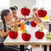 6 Pack 4.3 x 5.7 Inch Apple Honeycomb Decorations, Stand or Hang Tissue Paper Centerpieces, 3D Red Fruit Ornaments for Back to School, Teacher