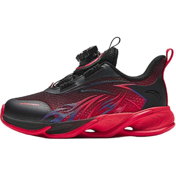Anta Kids Red Flame Round Toe Comfortable Lightweight Shock Absorbing Low Top Running Shoes Kids Running Shoes Black A12439912-4