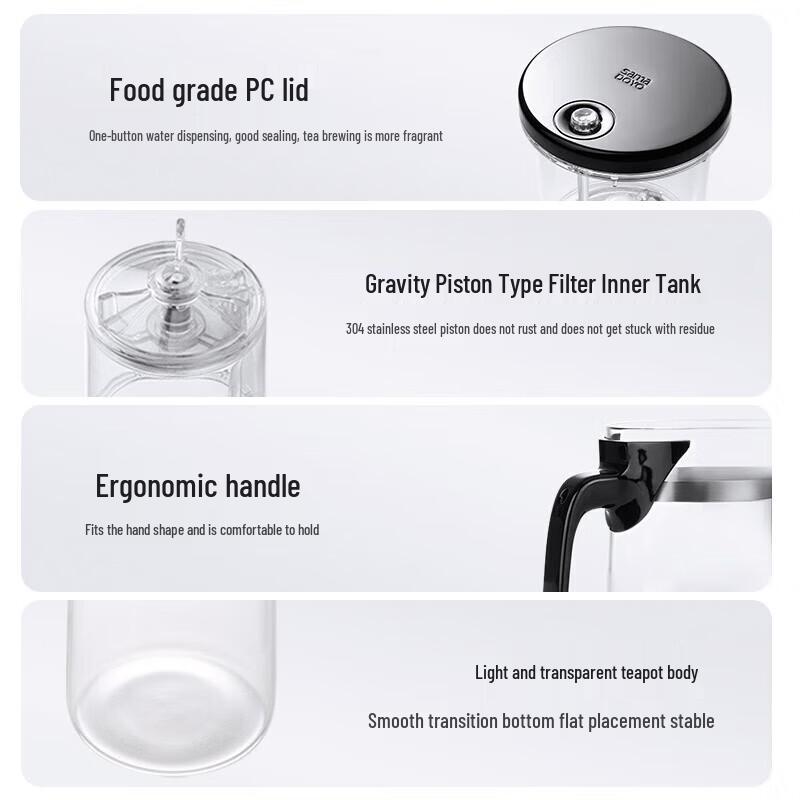 Shangming Glass Teapot with One-Touch Infuser