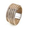 Metal Tube Decoration Chunky Bracelet Wide Band Multilayer Bracelet  Men's Accessory