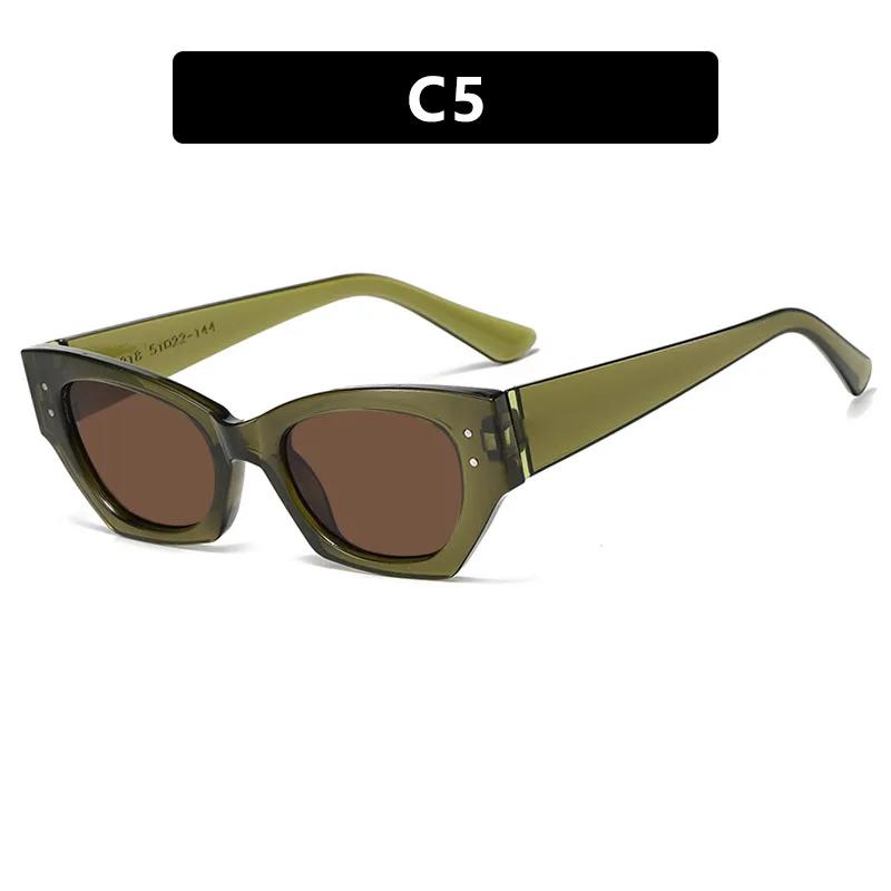  New Cat Eye Women Sunglasses Rice Nail Fashion Jelly White Color Shades UV400 Men Trending Gradient Sun Glasses