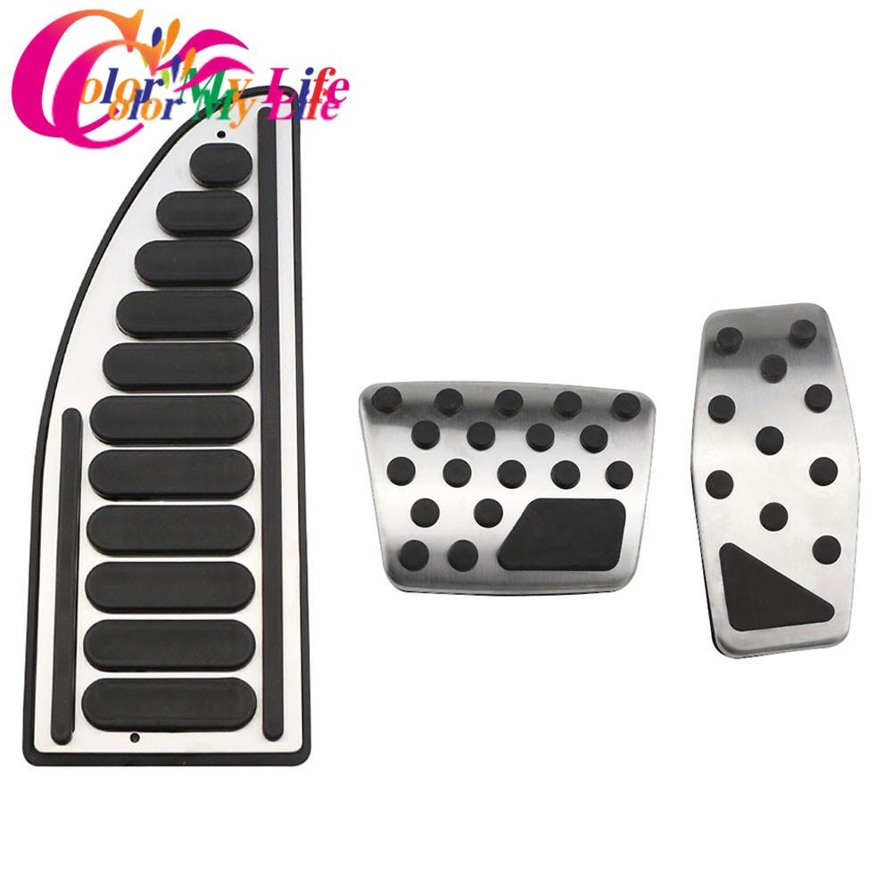 Color My Life Edelstahl Gaspedal Bremspedale Abdeckung Ruhepedale für Jeep Compass 2017- Renegade