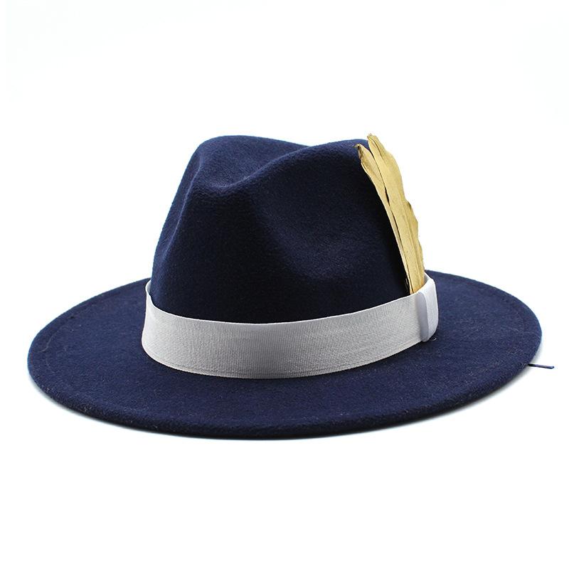 Men'S And Women'S Big Eaves Hat Tweed Jazz Hat British Top Hat