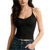 Women's Cross Back Tank Top V Neck Sleeveless Backless Slim Fit Stretchy Casual Summer Vest Shirt