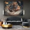Tiger Galloping Through Forest Digital Printing Polyester Wall Hanging Tapestry Decorative Living Room Office Background Gift