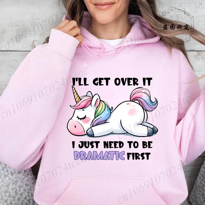 Women Hoodies Funny Unicorn Sarcastic Print Hoodie Fashion Clothing Casual Female Sweatshirts Funny Unicorn Fashion Streetwear