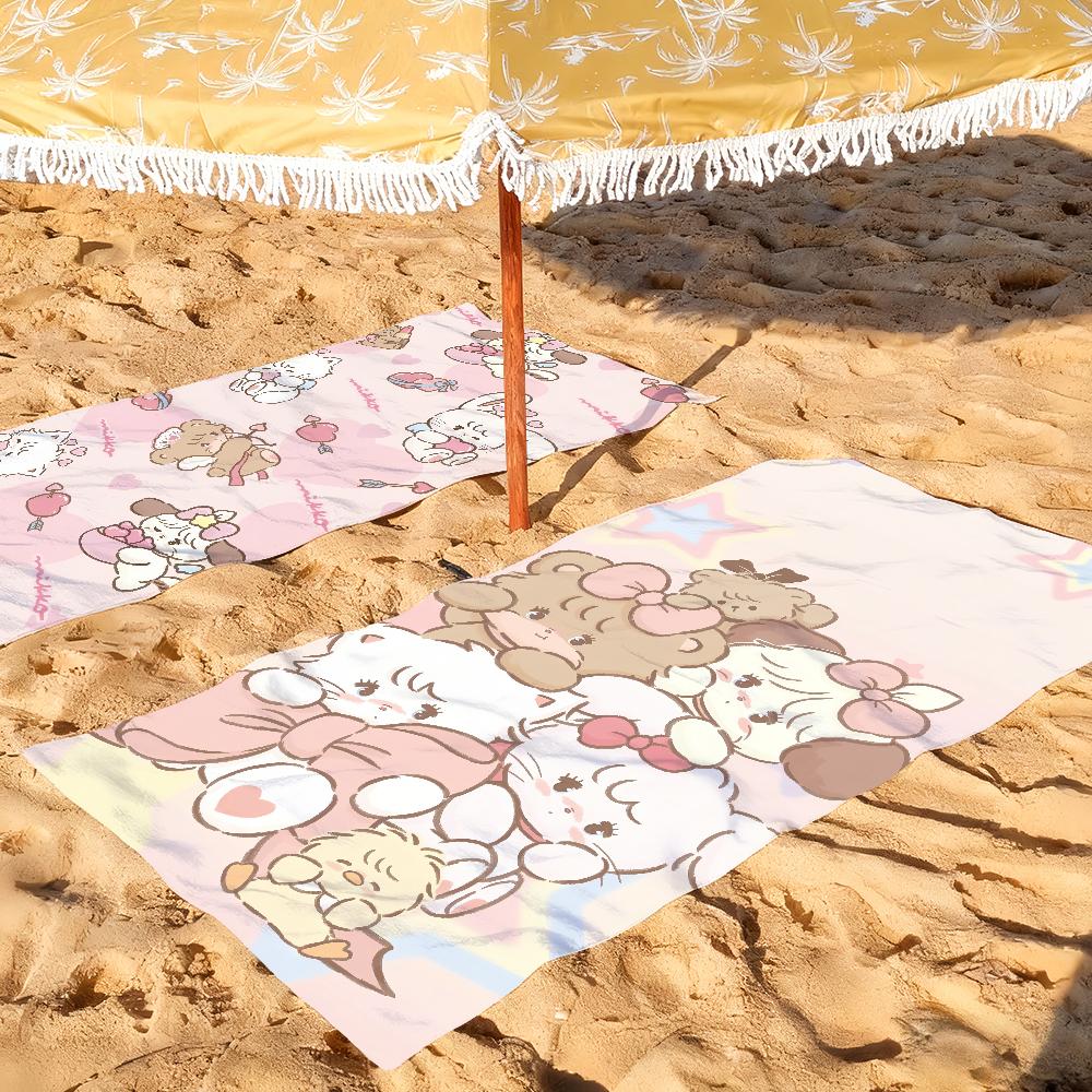 Cute M-Mikko Cartoon Towel Soft Pool Gift For Travel Gym Shower Camping Quick Dry Sports Large Beach Towels