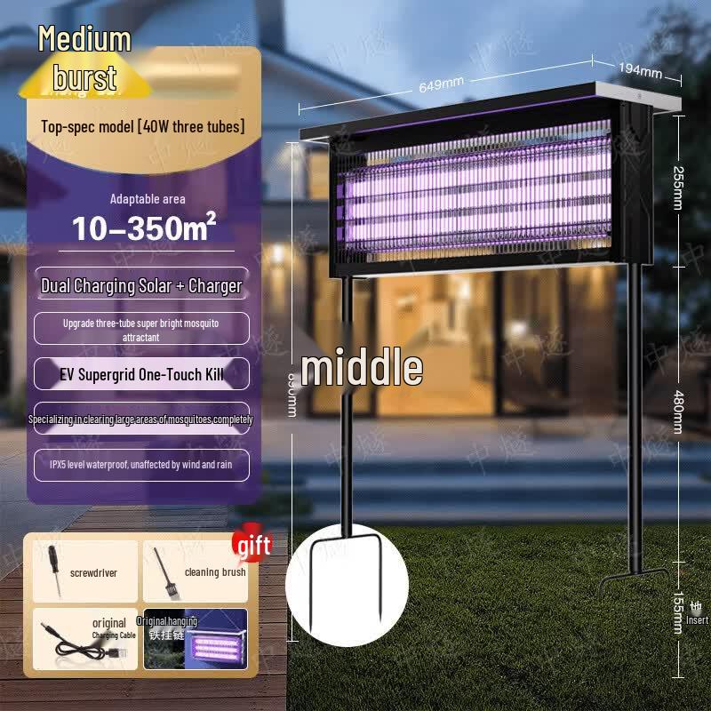 Outdoor Waterproof Solar LED Mosquito & Insect Killer Lamp