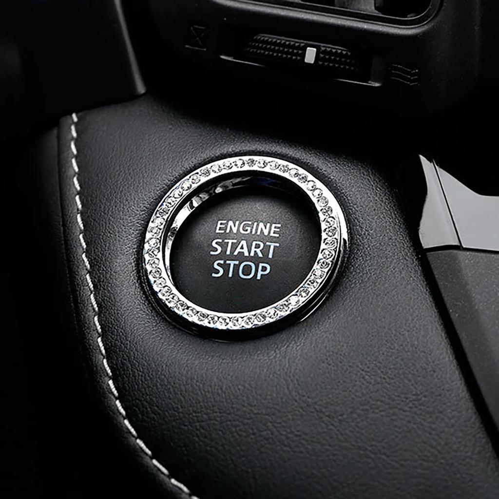 Car Engine Start Button Cover, Car One Button Start Diamond Decorative Ring Button Rhinestone