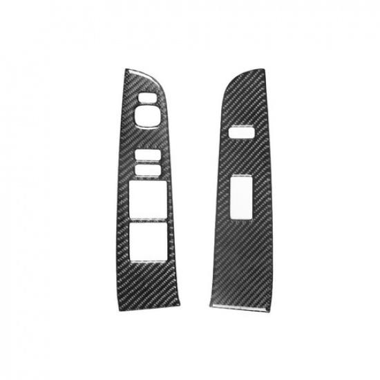 Carbon Fiber Interior Front Window Control Cover Trim For Toyota Camry 2012-2014