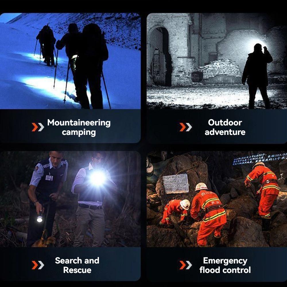 High Power XHP70 LED Flashlight Type-c Rechargeable Aluminium Alloy Torch Zoom Hand Lantern For Camping, Outdoor Emergency