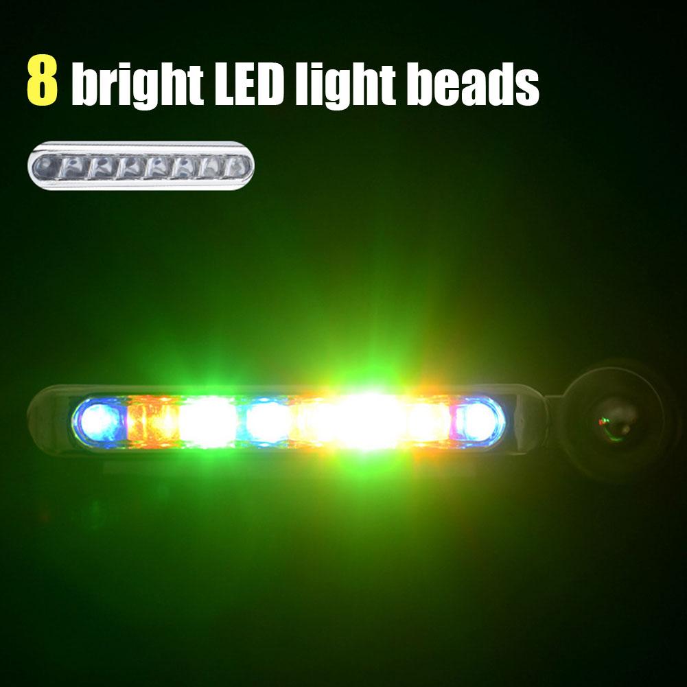 Car LED Daytime Headlight With Wind Powered Fan - 8 LED Rotating Lights In White/Blue For Enhanced Visibility