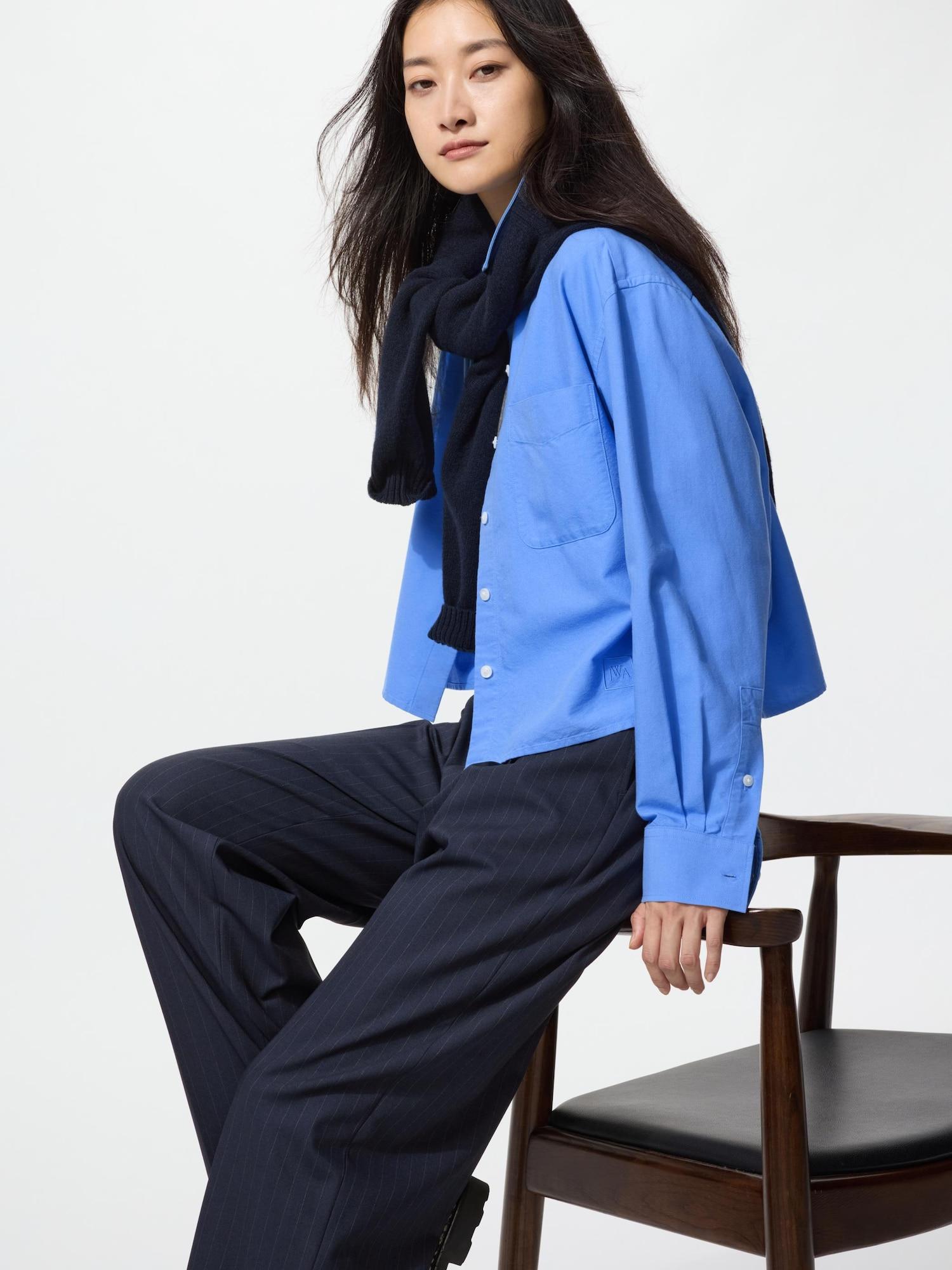 

Uniqlo Япония Tuck Широкие брюки Длинные 69 NAVY/M