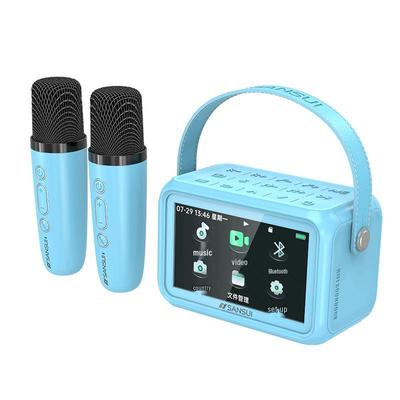 Sistema di altoparlanti KTV portatile mini SANSUI D76 con doppio microfono spina CN (adattatore incluso) (Versione NC)