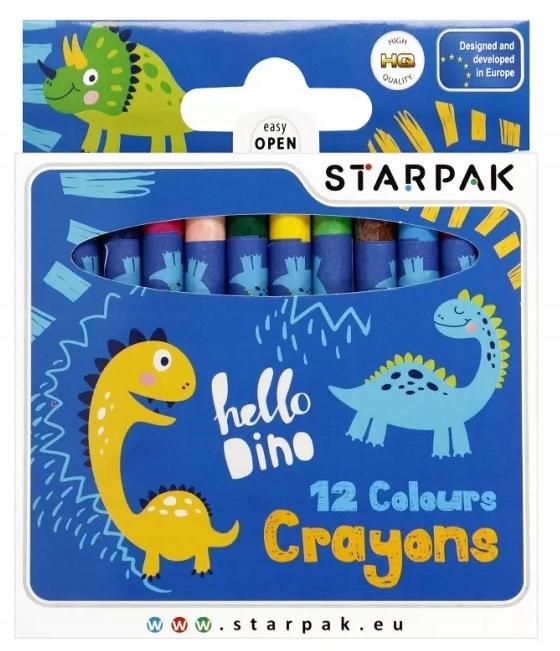Dino wax crayons 12 colors