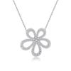 [AVANCE] Flower Necklace, Earrings, Ring, Zirconia, Large Size, Women's (Necklace)