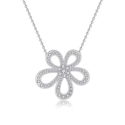 [AVANCE] Flower Necklace, Earrings, Ring, Zirconia, Large Size, Women's (Necklace)