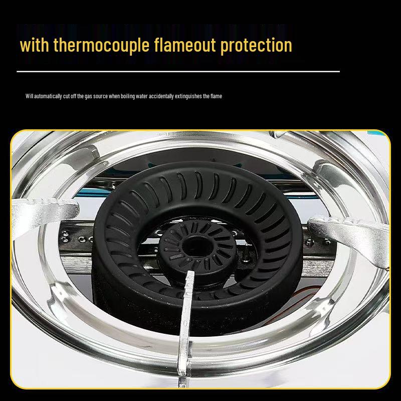 High-Power Stainless Steel Single Burner Gas Cooktop for Natural and Liquefied Gas