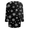 Women's Fashion Casual Christmas Tree Printed Round Neck Three-Quarter Sleeve T-Shirt Top