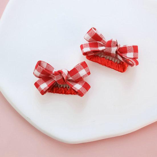 Pet Hair Clip Adorable Elegant Plaid Print Pet Cat Dog Bowknot Hair Bows Pet Supplies