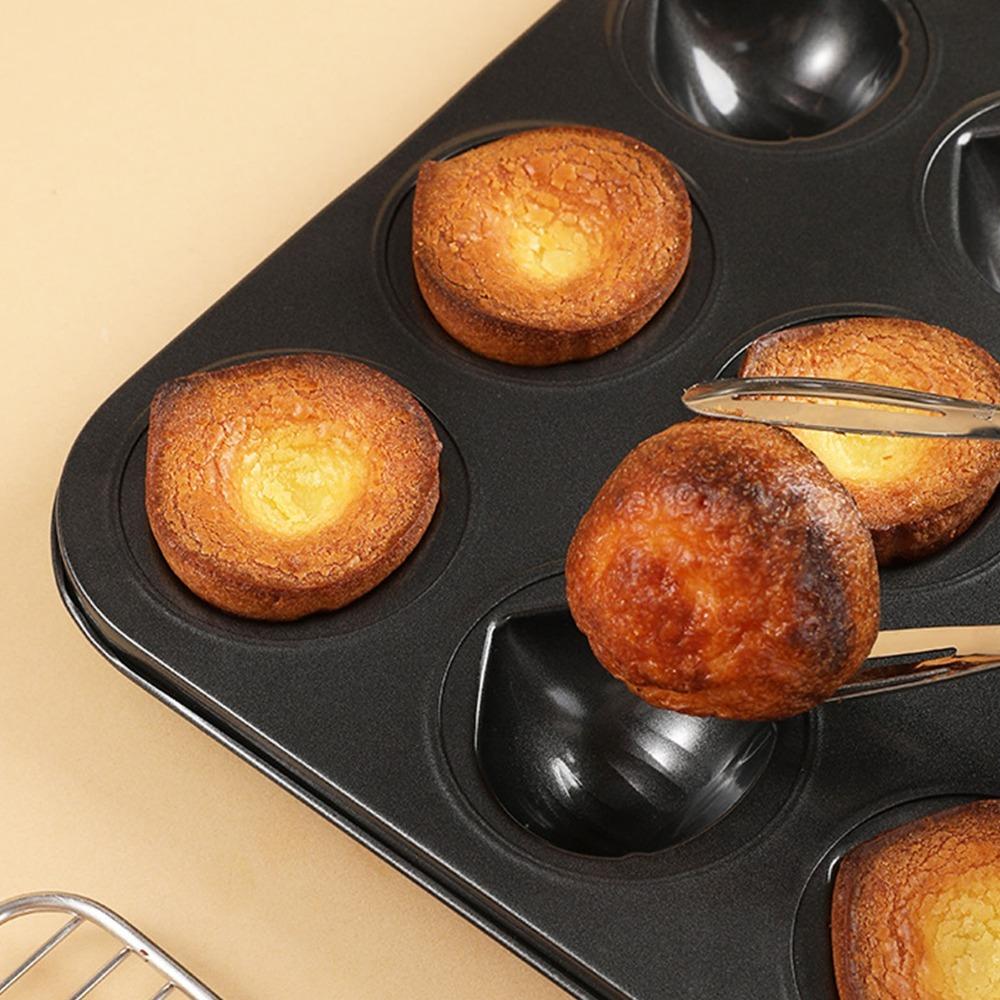 Non-Stick Muffin Cake Pan 12 Cavity Chocolate Pan Nonstick Baking Pan Home Kitchen DIY Baking серый