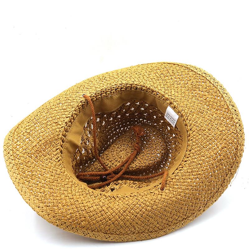 National Style Hollow Cowboy Hat Men's Hat Summer Beach Hat Western Cowboy