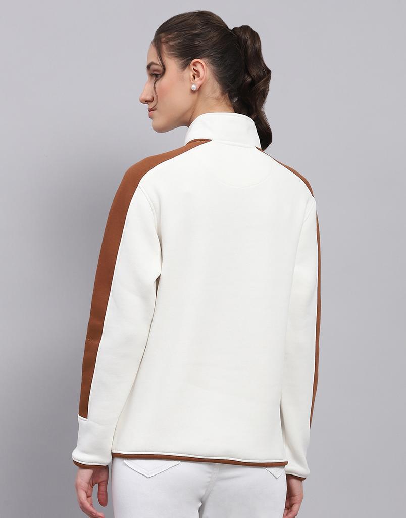 ROCK.IT Rockit von House of Monte Carlo Damen Einfarbig Weißes Mock-Neck Langarm-Sweatshirt