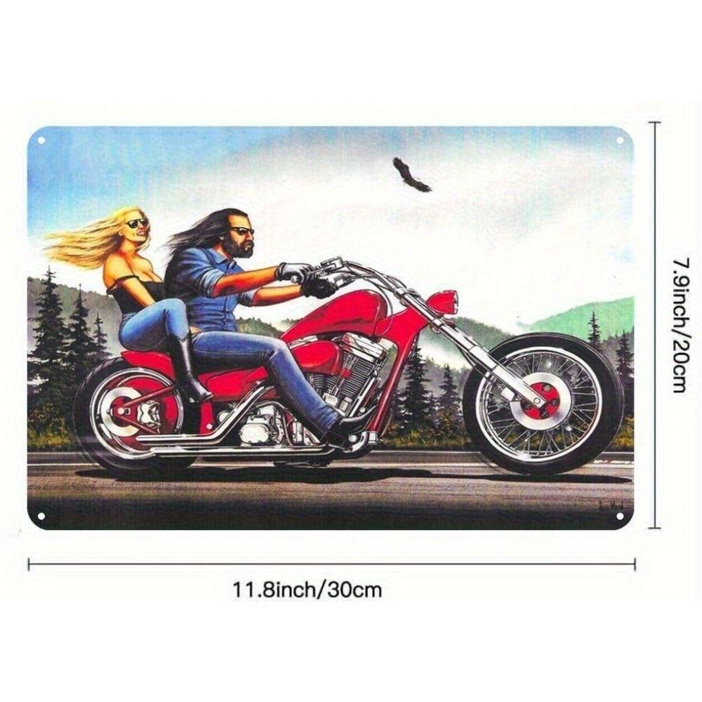 Vintage Retro Motorcycle Tin Sign Metal Wall Art Decor for Home Garage Man Cave Bar Cafe 20x30cm