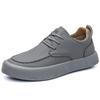 Casual Sports Shoes, Leather Shoes, Anti-slip Flat Shoes, Men's Spring and Autumn Breathable Vulcanized Shoes, Large Size