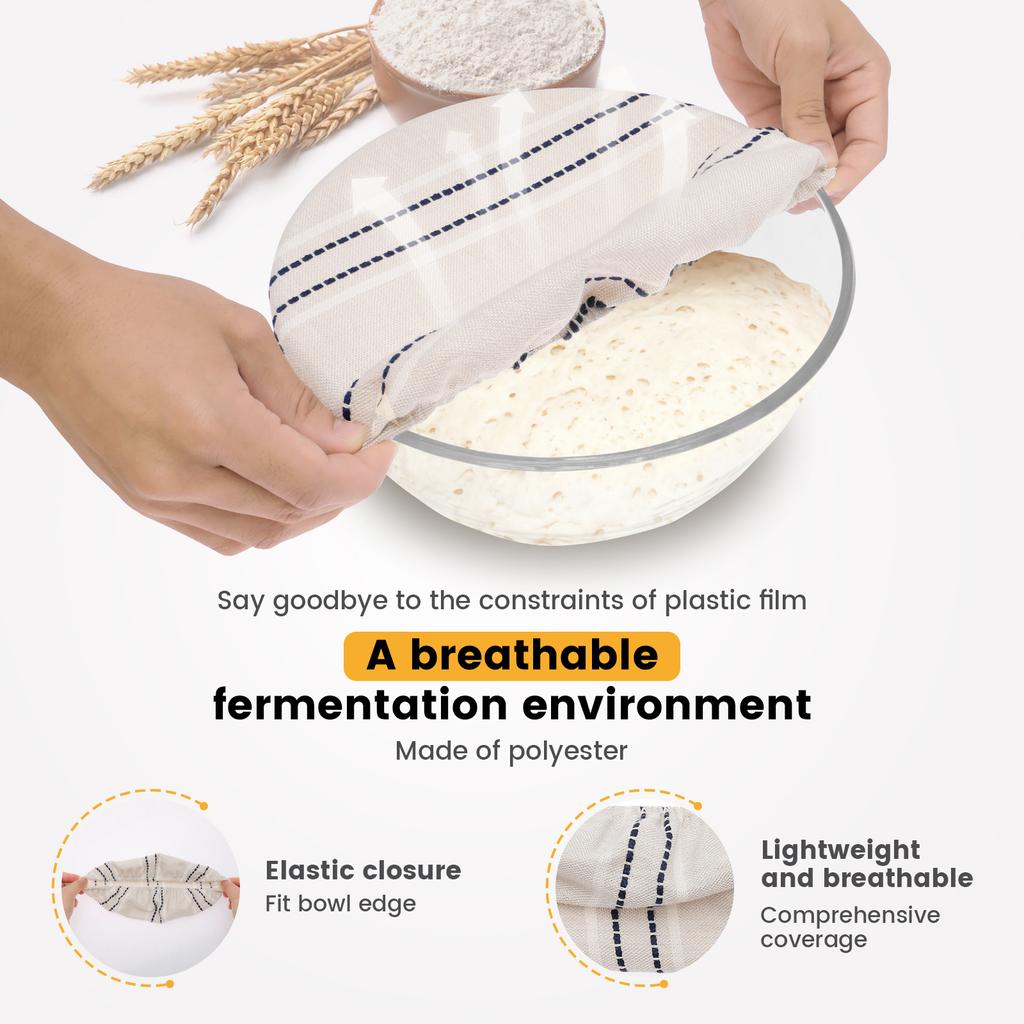 6Pcs Bread Ferment Cover Elastic Reusable Dust Cloth Covers Sourdough Starter Jars Covers Dough Baking Fermentation Cloth Liner
