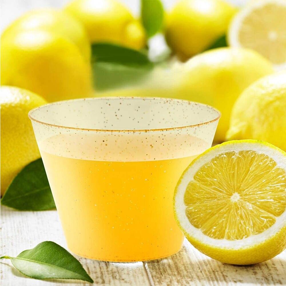 20pcs Disposable Water Cup Gold Powder Wine Glass Beverage Wine Glass Champagne Cocktail Cup