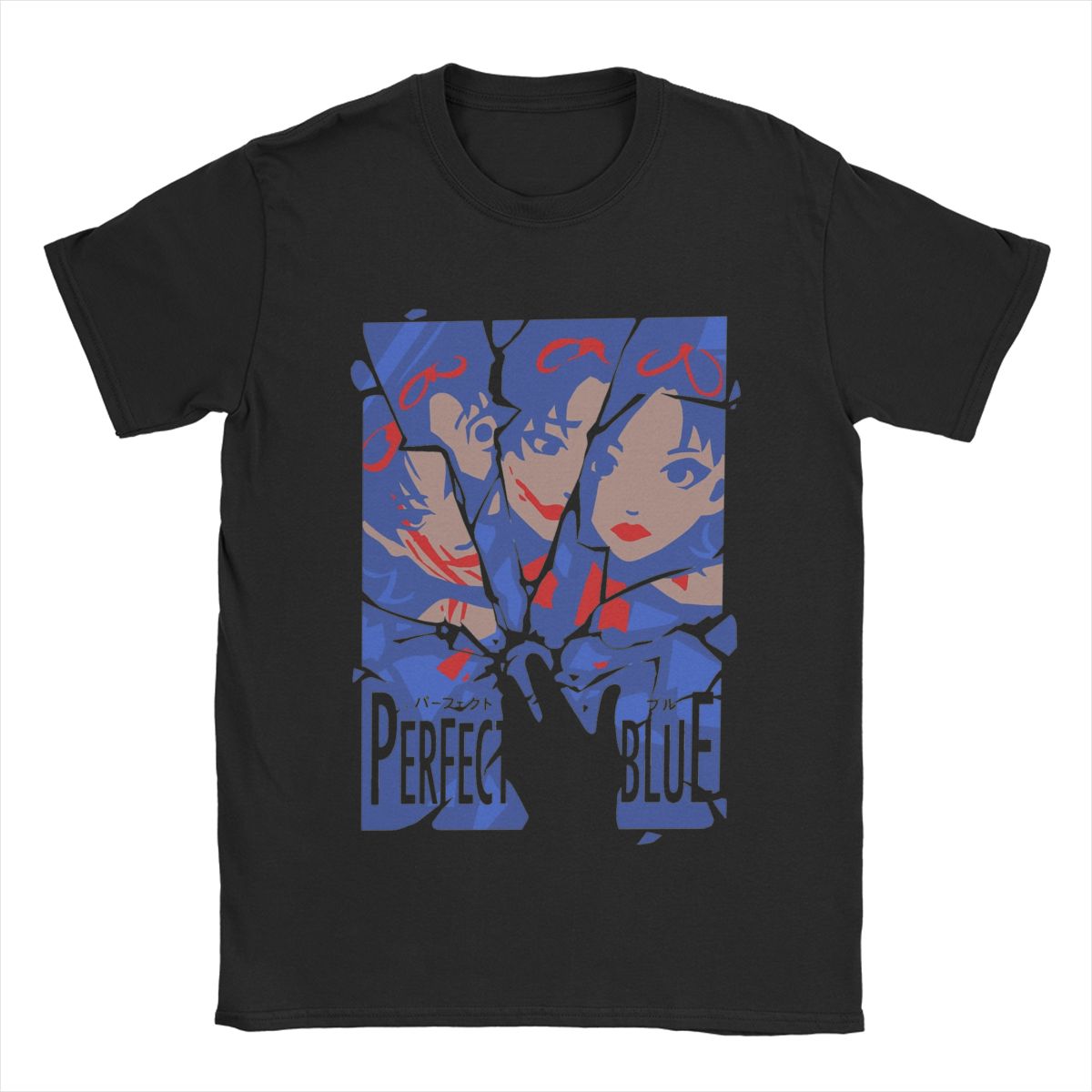 

Новинка, идеальная синяя футболка для мужчин, круглый воротник, 100% хлопок, футболка с коротким рукавом, графическая одежда S чёрный