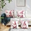 Pink Cherry Blossom Dwarf Cushions Pillowcase Polyester Cushion Cover Throw Pillow Pillowcover Home Car Sofa Decor