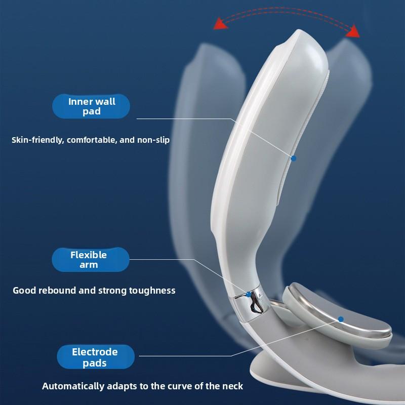 4 Massage Heads Neck Massager Pulse Heating Cervical Massager USB Rechargeable Neck Relax Device for Home Office