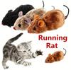 Cat Toy Lifelike Funny Running Rat Clockwork Mice Battery Free Durable Indoor Cats Interactive Plush Pets Kids Toys Random Color