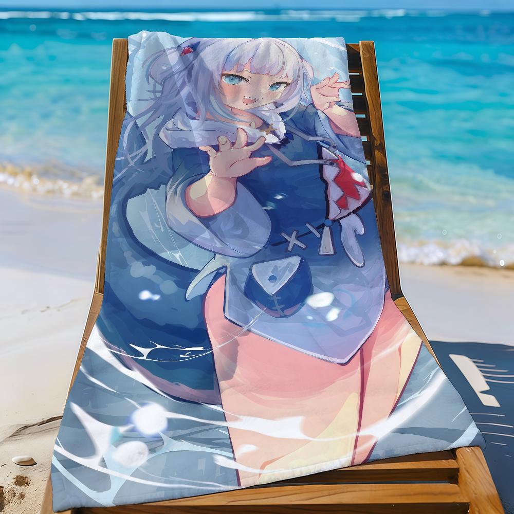 VTuber G-Gawr Gura Süßes Handtuch Sport Schnelltrocknend Reise Campingausrüstung Sandfest Weich Leicht Großes Strandtuch