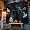 One Halloween horror party banner made of polyester, featuring terrifying zombie designs, for both indoor and outdoor decoration