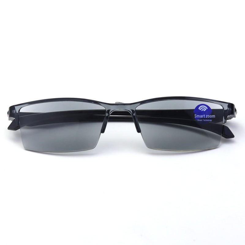 HD Anti-Blue Light Auto-Adjusting Zoom Reading Glasses - Black Tech Design