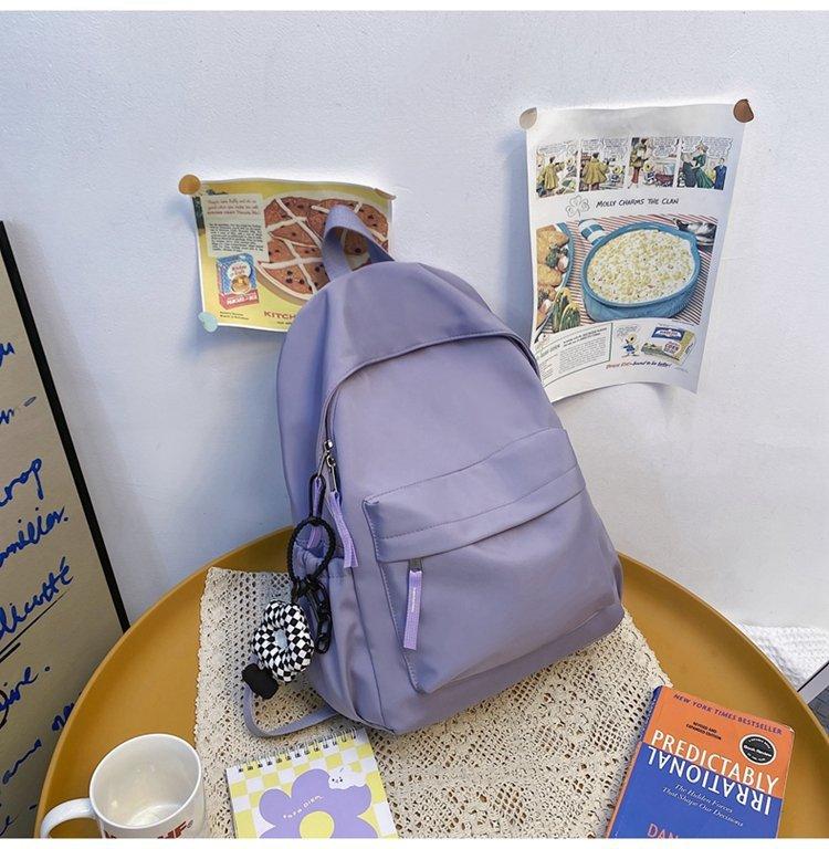 Schoolbagins Solid Color Backpack Female Korean Version Simple Large Capacity School Bag High School Student Backpack Junior High School Backpack