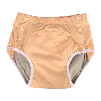 Adult Incontinence Pants for Leakage Cotton Breathable Reusable Urine Absorbing Underpants L Orange