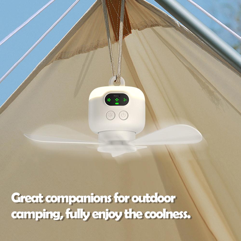 Ceiling Fan Portable Camping Tent 8000mah Ceiling Canopy Fan Rechargeable Wireless Fan Air Circulators with Remote Control Light