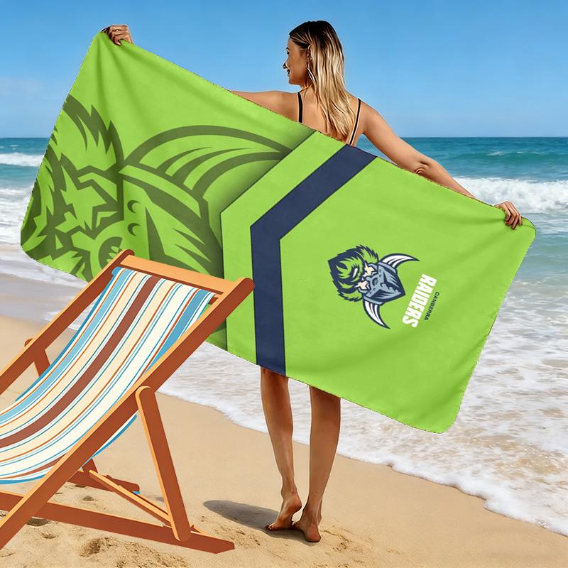 Canberra Raiders Logo Print Beach Towel, Large Soft Quick Dry Towel for Beach Camping Swimming
