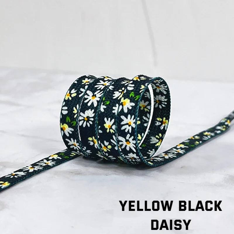 New Daisy Cherry Rope Shoe Laces Flower Shoelace for Sneakers Strap Sports Shoelaces Rubber Bands for AF1/AJ1 Shoes Accessories