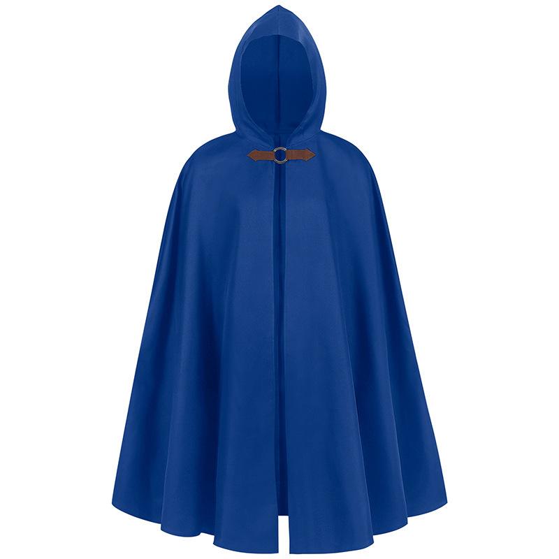 Halloween Men's Hooded Cape Medieval Vampire Shawl Pirate Robe Old Ranger Costume