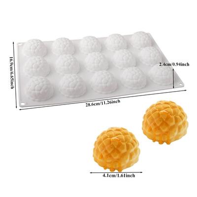 15-komorowe formy do pieczenia ciasta z pękniętą teksturą, półkuliste formy do czekolady, silikon spożywczy, foremki DIY do puddingu, narzędzia kuchenne
