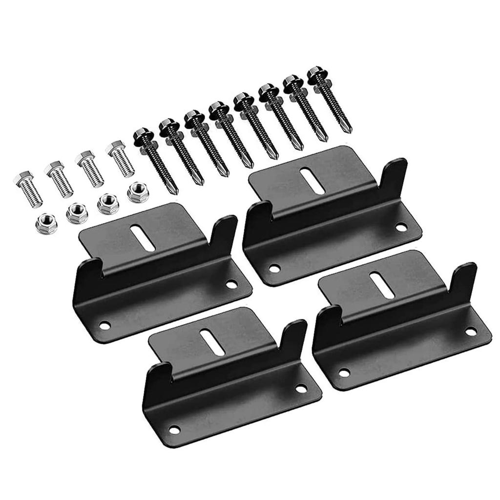 Solar Panel Mounting Set Aluminum Z Brackets Solar Power Installation Corrosion Resistance Support Set for Quick Setups